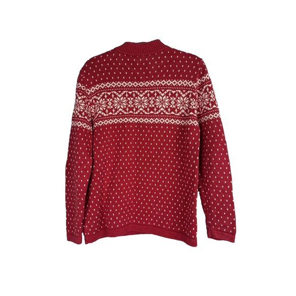 Vintage LL Bean Women XLarge 1/4 Zip Sweater Nordic Snow Apres Ski Cabin Cozy - Picture 2 of 9